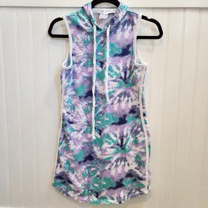 No Boundaries Juniors' Sleeveless Printed Hoodie Dress/Cover-Up
